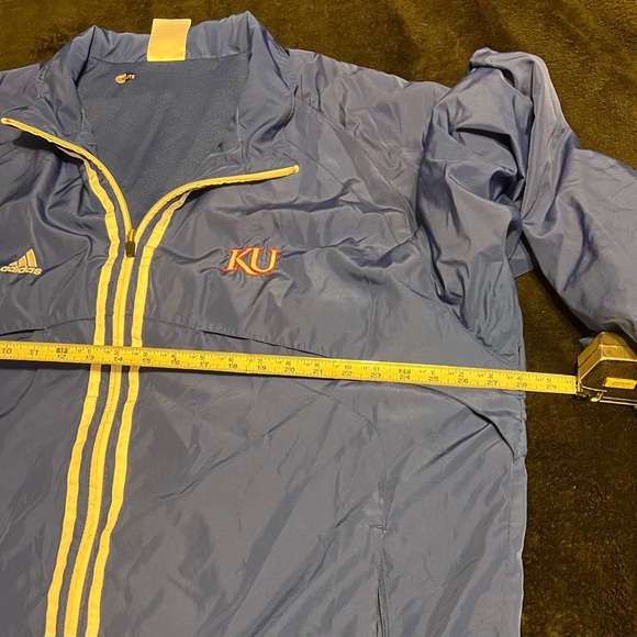 Adidas Kansas University Men’s Nylon Zip Up Jacket/ Last pic shows color best - Picture 10 of 11